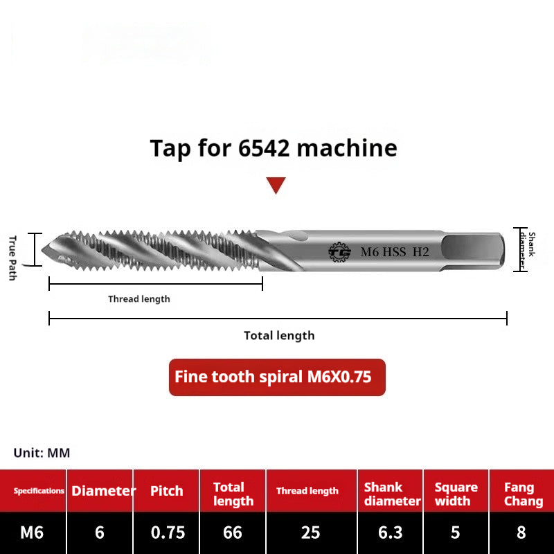2109-Spiral tap tapping M2 fine tooth iron, aluminum, copper steel, stainless steel, special tapping drill bit M3M4M5M6 Shandong Denso Pricision Tools Co.,Ltd.